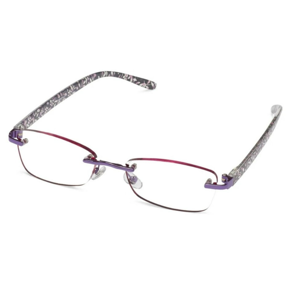 Wink by ICU Reading Glasses Purple Rimless +1.25