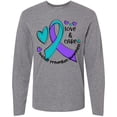 thumbnail image 3 of Inktastic Love and Care Suicide Prevention Awareness Ribbon and Hearts Long Sleeve T-Shirt, 3 of 5