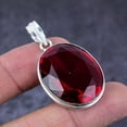 thumbnail image 2 of Natural Mozambique Garnet Handmade 925 Sterling Silver Gift Pendant 1.77", 2 of 2
