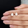 thumbnail image 5 of Rosec Jewels Pear Shape Moissanite Solitaire Stud Earrings for Women (6X8 mm) - D-VS1 Quality, 14K Yellow Gold, 5 of 8