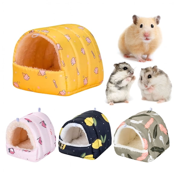 XIBUFE Guinea Pig House Bed Cozy Hamster Cave Large Hideout for Dwarf Rabbits Hedgehog Bearded Dragon Winter Nest Hamster Cage Accessories