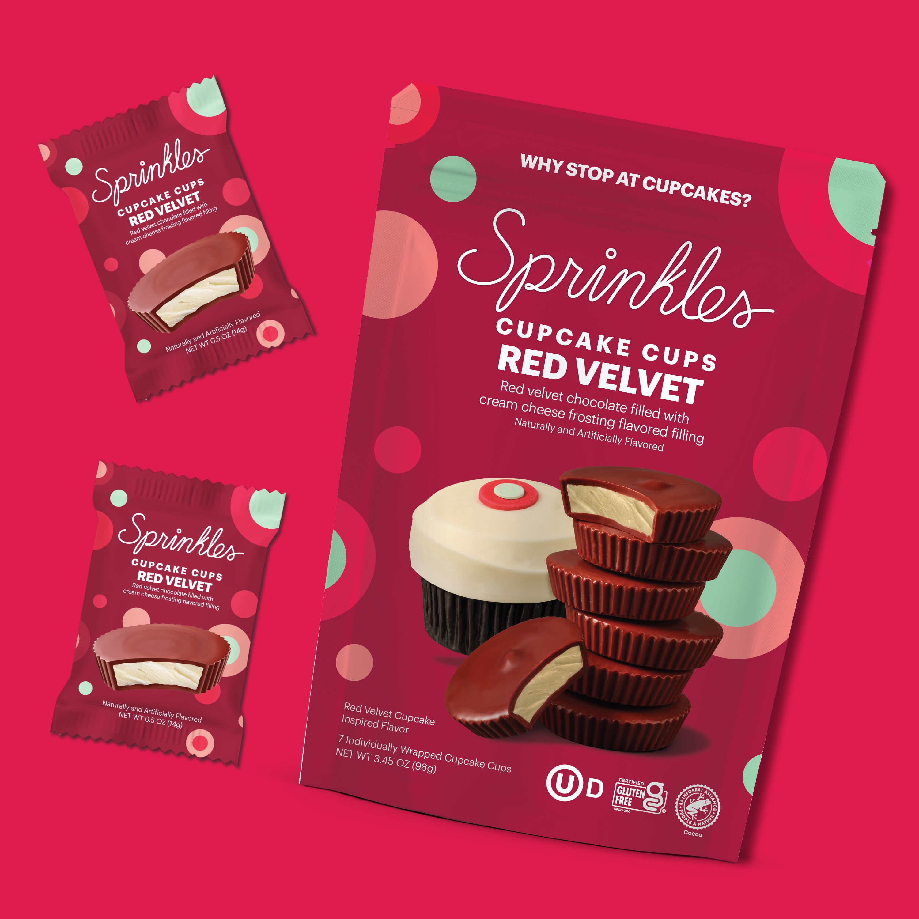 Sprinkles Premium Red Velvet Cupcake Cups, 3.45oz Pouch, Gluten Free