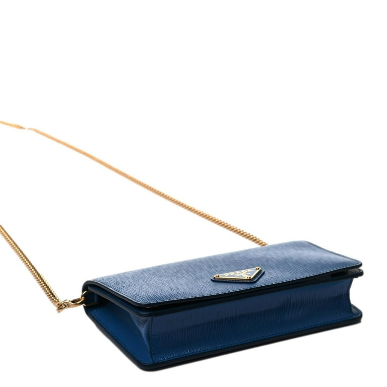 Prada Saffiano Blue Leather ref.397012 - Joli Closet