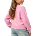 thumbnail image 5 of BXJX Girls Knit Cotton Sweaters, Stretchable School Crew Neck Long Sleeve Pullover Tops Pink Size 6 T, 5 of 7