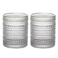 thumbnail image 1 of Juego de 2 vasos para beber de cristal vintage, vasos de vidrio con forma de tachuela de 12 oz, vaso de agua transparente con relieve, para cerveza, cócteles y whisky, 1 of 5