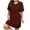 Brown, variant on Zpanxa Womens Summer Dresses Plus Size Casual Short Sleeve Round Neck T Shirt Dresses Solid Color Loose Tuinc Tops Basic Dress Vacation Beach Dresses
