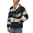 thumbnail image 3 of Kdxio Abstract Black White Swirls Print Men Hoodies Casual Hoodies for Men with Zip Pockets Full Zip Long Sleeve Sweatshirt Sports Hooded Jacket-Large, 3 of 5