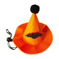 thumbnail image 2 of Cififendec Halloween Pet Witch Hat, 5.91"×5.31", Adjustable Pumpkin Style Costume Accessory for Party Photo Shoot Yard Dress Up Spooky Season Pet Accent, 2 of 5