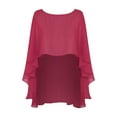 thumbnail image 5 of Miaeowve Women Soft Sheer Chiffon Bolero Shrug Wedding Capes Shawl Wrap for Bridesmaid Dress Cover Up Burgundy One Size, 5 of 7