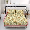 thumbnail image 2 of ZIATUBLES Sunflower Printed King Sheet Set, 3 Piece Standard Pocket Bedding with Soft Stretch Fabric, Soft Comfortable and Easy Fit Includes 1 Fitted Sheet & 2 Pillowcases, 2 of 5