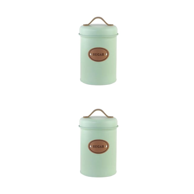 Youkk Durable Kitchen Canister Designed To Last And Ingredients Fresh Space-Saving Metal Kitchen Storage Jars Jars Kitchen Green sugar 2Set
