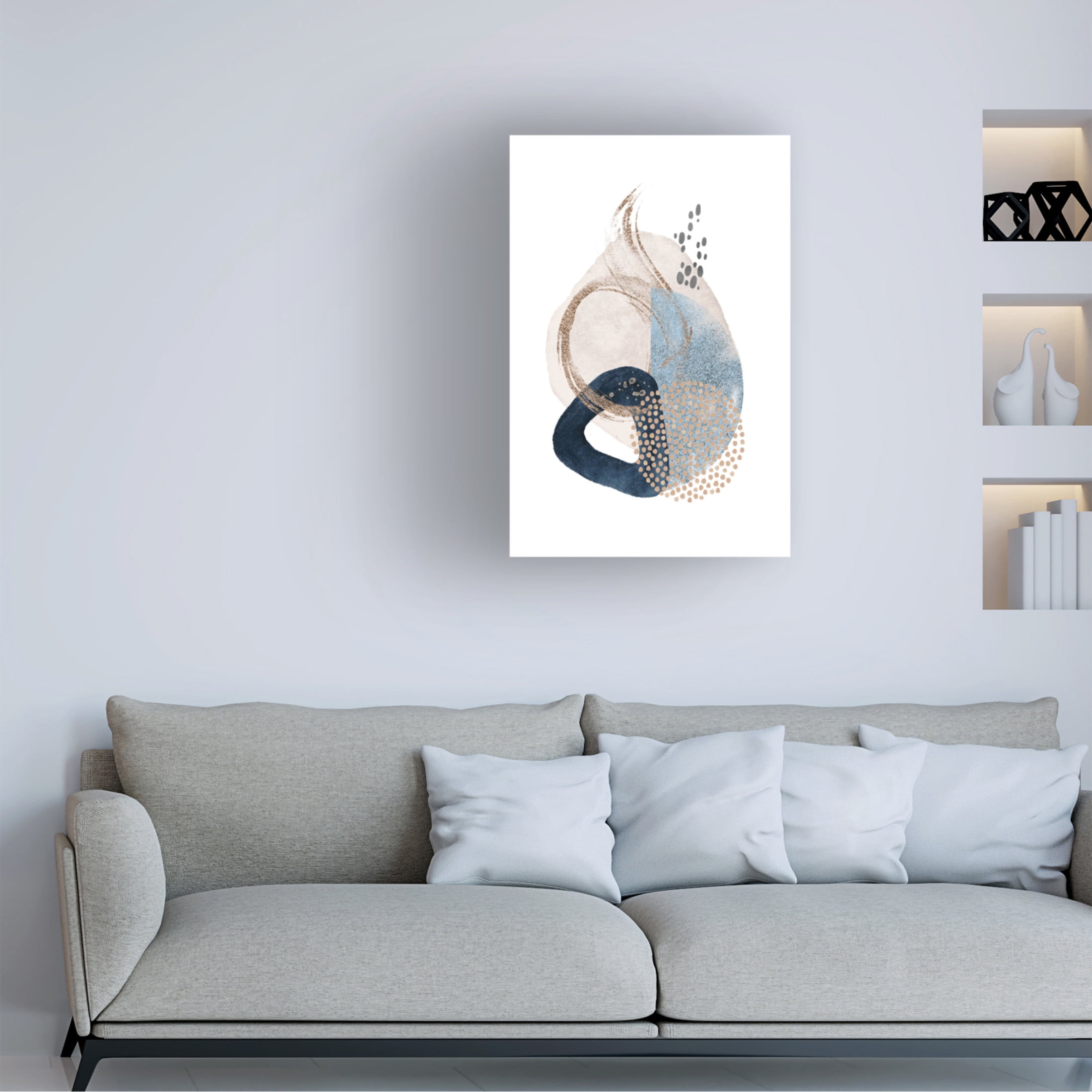 Trademark Fine Art Sally Ann Moss Smooth Shapes 3 Canvas Wall Art