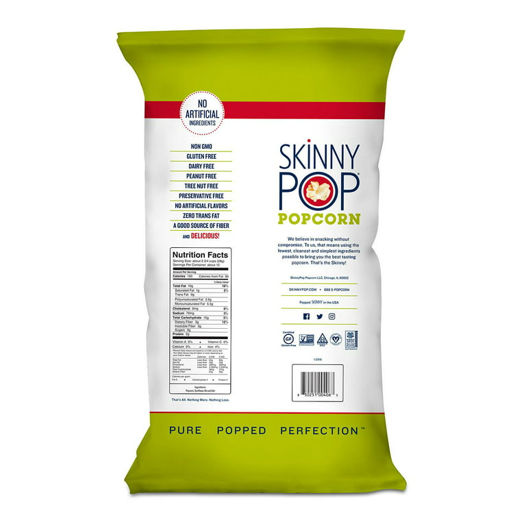 Skinny Pop Organic Popcorn Sea Salt Pure Popped Perfection, 14