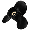 thumbnail image 1 of 2X Outboard Propeller for 8-20Hp 9 1/4 x 9 Aluminum Alloy 3 Blade Black 10 Spline Tooth R Rotation, 1 of 7