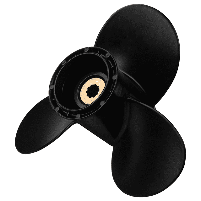 2X Outboard Propeller for 8-20Hp 9 1/4 x 9 Aluminum Alloy 3 Blade Black 10 Spline Tooth R Rotation