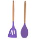 thumbnail image 1 of Los utensilios de cocina de la cocina fijaron resistencia al calor alta de la manija de madera del silicón de 2 pedazos, 1 of 5
