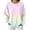 Pink, variant on Women's Pastel Gradient Sweatshirt, Crew Neck Long Sleeve Ombre Relaxed Pullover Top for Casual Everyday Wear