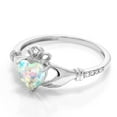 thumbnail image 3 of Gem Stone King 10K White Gold Ring 0.81 Ct Heart Shape White Simulated Opal White Diamond, 3 of 6