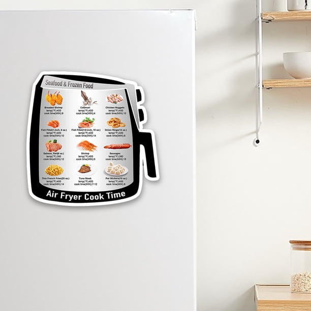 Freidora de aire Guía de cocina Libro de cocina Referencia rápida Hoja de trucos magnética Tiempos de cocción