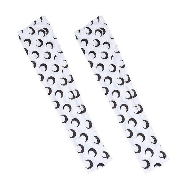 White Protective Arm Sleeves For Women Outdoor Activities Sun Block Cuff Cooling 1 Pair During Summer