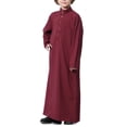 thumbnail image 2 of EnJoCho Boys Kids Thobe Musli𝗆 Robe Arab Kaftan Solid Color Long Sleeve Islami𝖼 Prayer Dress Ramadan Eid Outfit Pocket Middle Easter𝗇 Traditional, 2 of 9