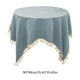thumbnail image 3 of Mantel impermeable resistente al aceite con borlas – Lino rectangular de algodón, verde/gris/azul/rojo/amarillo, 90x90cm • Funda decorativa para la mesa de comedor, 3 of 6