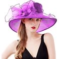 thumbnail image 2 of Women Church Hats Organza Tea Hats,Fascinator Bridal Tea Party Wedding Hat, 2 of 6