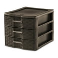 thumbnail image 3 of Sterilite Medium Weave 3 Drawer Unit Plastic, Espresso, Set of 4, 3 of 11