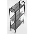 thumbnail image 5 of mDesign Steel Slim Rolling Utility Cart Storage Organizer with Shelves, Black, 5 of 8