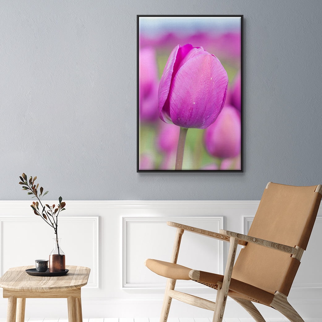 Magenta Stem Framed Premium Gallery Wrapped Canvas - Ready to Hang