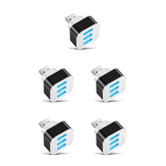 Transemion Charger USB Hub 3 Ports Electronic Expander with LED Indicator Splitter Portable Travel Adapter Office Upgrade for Tablet 1PC 5Set