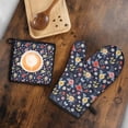 thumbnail image 5 of Pioneer Flower Floral Print Pattern 2-Pack Oven Mitts Set, Heat Resistant Kitchen Gloves, 7.7" X 12", 5 of 6