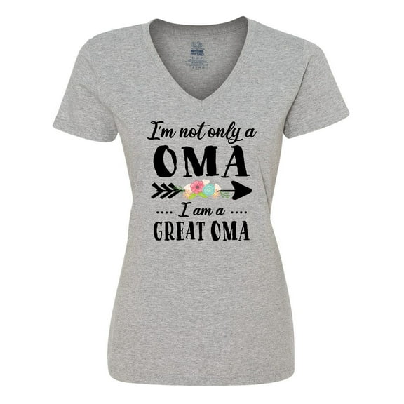 Inktastic I'm Not Only a Oma I'm a Great Oma with Flowers Women's V-Neck T-Shirt