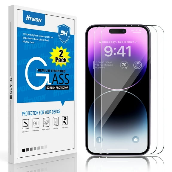Elegant Choise 2Pcs Screen Protector for iPhone 14 Pro Max/14 Plus/14 Pro/14 Tempered Glass Film, Clear