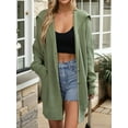 thumbnail image 5 of Women'S Button Down Cardigan Sweaters Oversized Lapel Chunky Warm Loose Soft Knit Outwear Green S, 5 of 9
