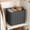 Black, variant on Black Linen Storage Basket 12.6" Cube Organizer Bin with Handles - Foldable Shelf Basket for Bedroom, Bathroom, Closet, Laundry, Nursery, Dorm Room Deco