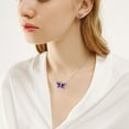 thumbnail image 3 of Beautlace Butterfly Jewelry Set,925 Sterling Silver Purple Amethyst Birthstone Pendant Necklace/Earrings Set Cute Animals Jewelry Gift for Women, 3 of 5