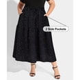thumbnail image 6 of CASSIE LIZ Skirt for Women 2X Maxi Long Plus Size Pleated Boho Summer Skirts Black Floral Flowy Tiered Elastic High Waist Drawstring Skirts with Pockets 2XL 18W 20W, 6 of 8