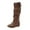 Brown, variant on Mid Calf Boots Women Flat Heel Round Toe Booties Women Fashion Casual Comfortable Versatile Solid Color Fall Winter Shoes Brown 6