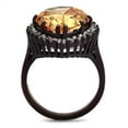thumbnail image 3 of Bague en Acier Inoxydable Brun Foncé AAA GRD CZ Champagne SZ 7 TK2675-7, 3 of 4