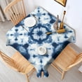 thumbnail image 2 of Blue White Tie Dye Mandala Pattern Square Tablecloth,Waterproof Square Table Cover,Wipeable Spillproof Washable Table Cover for Home Kitchen Party Decor 60"x60"(152x152cm), 2 of 6