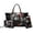 Black - Wolf Flower, variant on DISNIMO Owl Flower Print Handbag and Wallet with Cosmetic Bag Large Tote Handbag for Women PU Leather Hobo Purse with Zipper Closure for Ladies