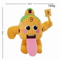 thumbnail image 1 of Yellow Grid Character Plush Toy with Tongue and Number 9 Sign, 9.8" Soft Stuffed Figure for Kids & Fans, 1 of 1