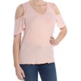thumbnail image 1 of SANCTUARY $49 Womens New 1452 Pink Cold Shoulder Top M B+B, 1 of 2