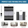 thumbnail image 6 of PrimeBeau Bathroom Gradient Rugs Luxury Chenille Mat Set, Soft Plush Shower Rug + Toilet Mat, Microfiber Striped Shaggy Carpet(Curved Set, 32" x 20"/20" x 20", Black), 6 of 7