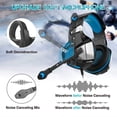 thumbnail image 3 of Micolindun Gaming Headset para Xbox One, PS4, PC, auriculares para juegos sobre la oreja con micrófono de cancelación de ruido Luz LED, sonido envolvente de graves estéreo, orejeras de memoria blanda, 3 of 3