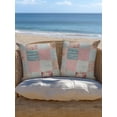 thumbnail image 5 of Outdoor Pillows Waterproof, Vintage Patchwork Bedding Throw Pillows with Insert for Couch Sofa Bed, Rustic Floral Farmhouse Plaid Wooden Plank 16x16 Inch Pillowcases Decorative Patio Pillow Set of 2, 5 of 8