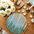 thumbnail image 2 of Teal Yellow Oil Painting Round 15 Inch Placemats Set of 4, Contemporary Abstract Art HeatResistant Non Slip Place Mats for Dining Table, Wipeable Braided Kitchen Table Mats for Housewarming, 2 of 9