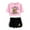 Pink, black, variant on Shakira Las Mujeres Ya No Lloran Fashion and trendy women's short sleeved shorts streetwear set