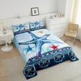 thumbnail image 4 of Erosebridal Cartoon Starfish Bedding Twin Comforter Set, Nautical Wheel Down Comforter, Sea Coral Bedroom Decor, Reversible, 4 of 7